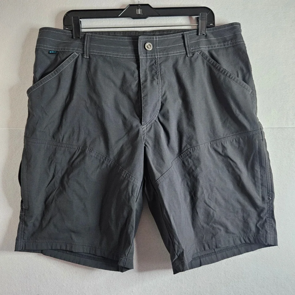 Kuhl Renegade Shorts Mens 38 Grey Charcoal Hiking Cargo Nylon Stretch Outdoor